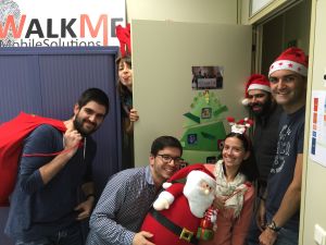 WalkMe team showing their christmas tree