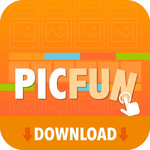 PicFun icon with download banner.